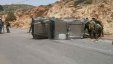 اصابتان بانقلاب دورية شرطة اسرائيلية شمال الضفة